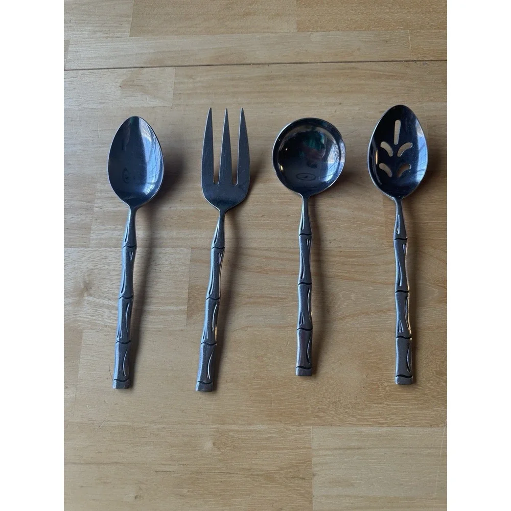 Rogers Citadel Bamboo Stanley Roberts Serving Utensils Spoon Slotted Ladle